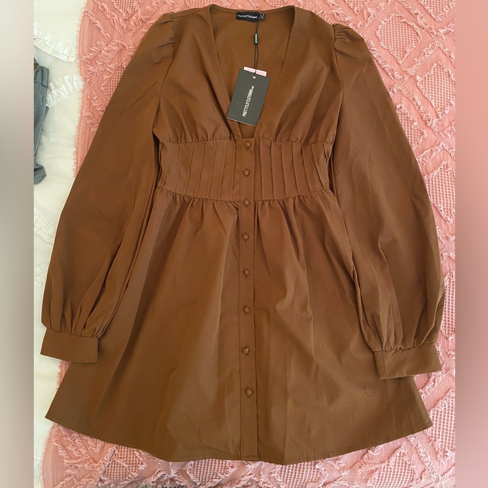 Pretty Little Thing brown dress Size 4